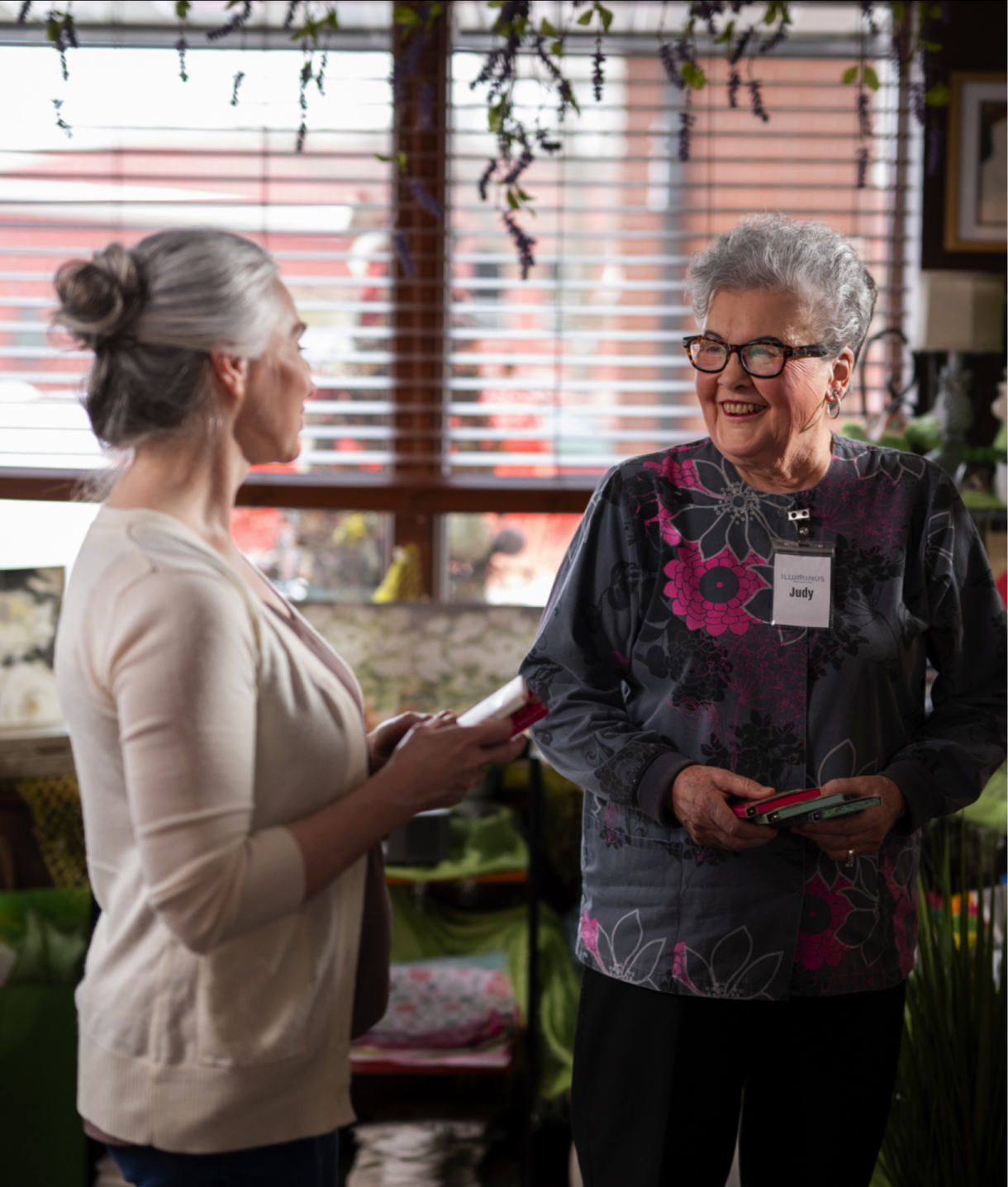 Two women talking