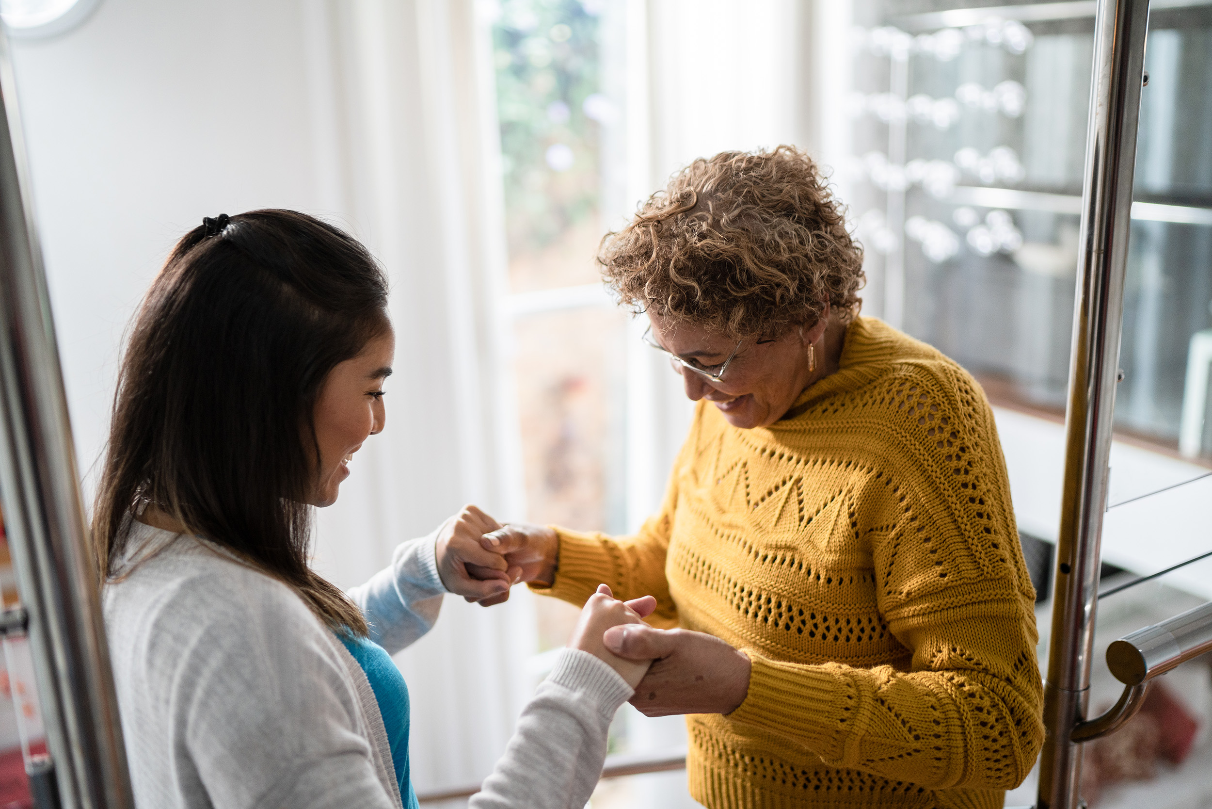 A nurse assisting a woman